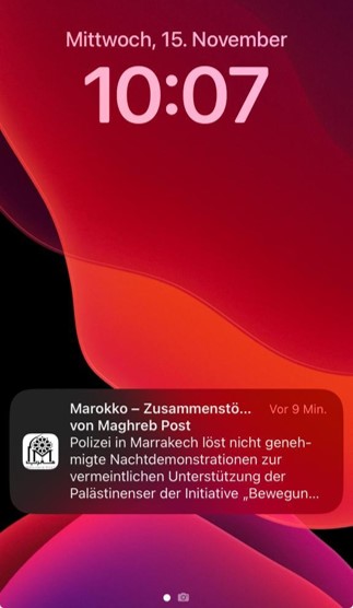 Pushnotifications von MAGHREB-POST auf iPhones